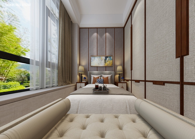 嘉興市濱海之星新中式風格五居室裝修案例