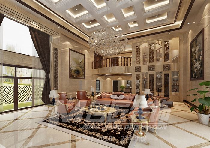 佛山市綠城桂語映月歐式風格四居室裝修案例