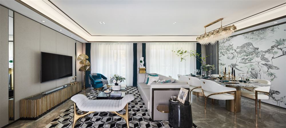 自貢市安居巷(沿灘區)新中式風格四居室裝修案例