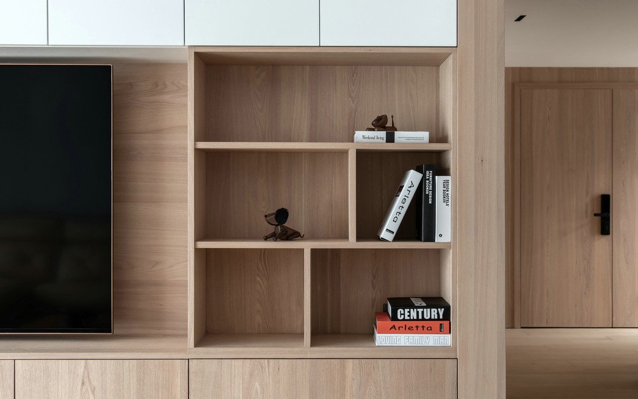 現(xiàn)代極簡原木風格室內(nèi)設(shè)計家裝案例-電視背景墻 現(xiàn)代極簡原木風格室內(nèi)設(shè)計家裝案例-電視背景墻