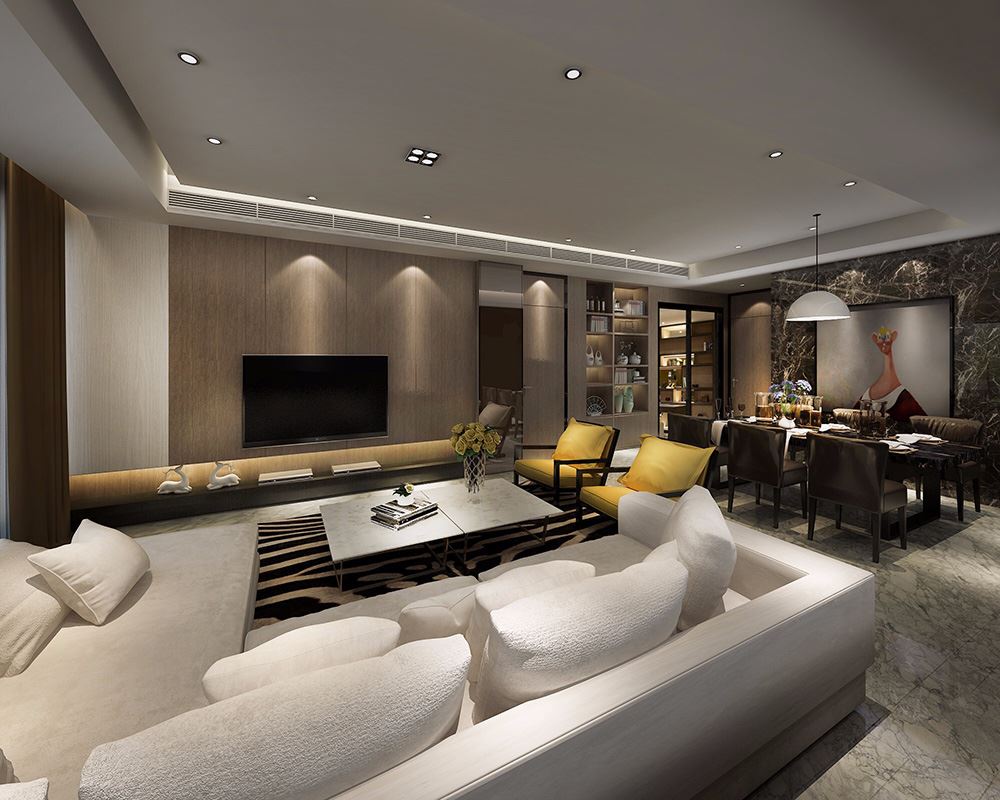 佛山市順德自在城現代簡約風格別墅裝修案例