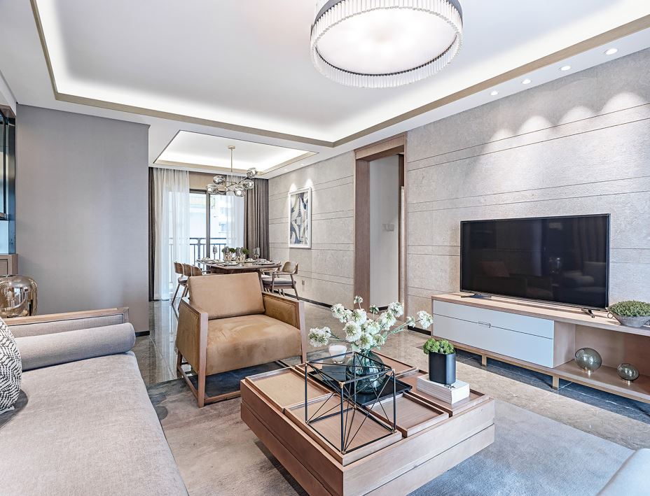 江門市星海灣華庭輕奢風格三居室裝修案例