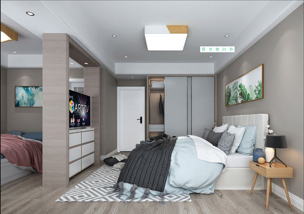 臺州市北門街機關邊現代簡約風格三居室裝修案例