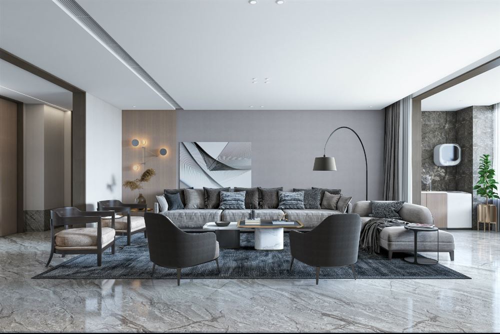 廣州市越秀濱海悅城現(xiàn)代風格三居室裝修案例