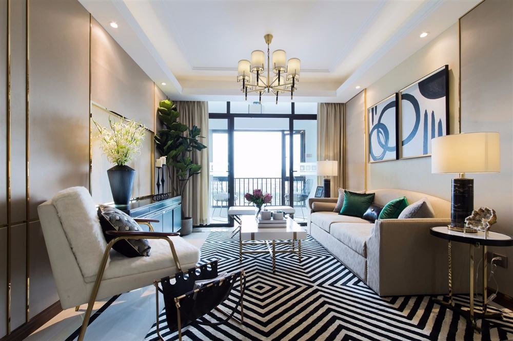 佛山市金地·中南·新城大境輕奢風格三居室裝修案例