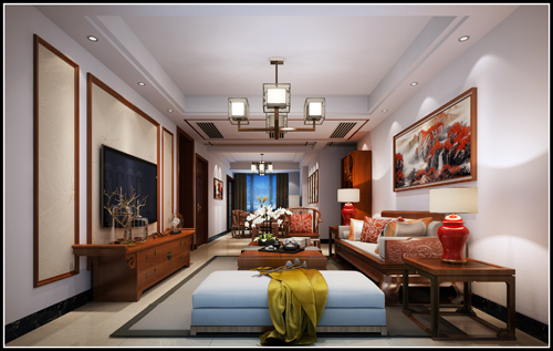 嘉興市中天熙景誠品新中式風格復式裝修案例