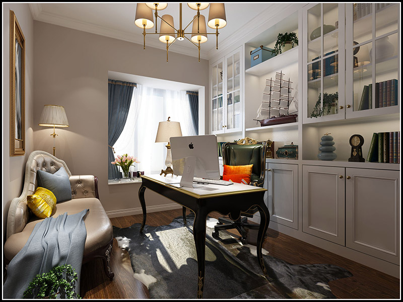 現(xiàn)代前衛(wèi)風(fēng)格室內(nèi)裝修效果圖-美的明湖三居122平米-書房 現(xiàn)代前衛(wèi)風(fēng)格室內(nèi)裝修效果圖-美的明湖三居122平米-書房