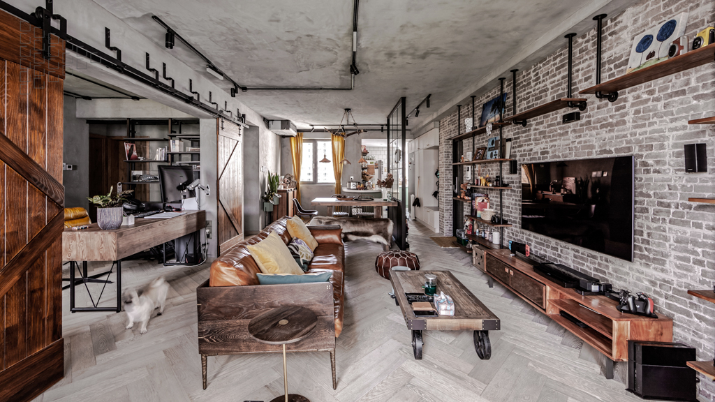 現代工業風風格室內設計家裝案例-客廳 現代工業風風格室內設計家裝案例-客廳