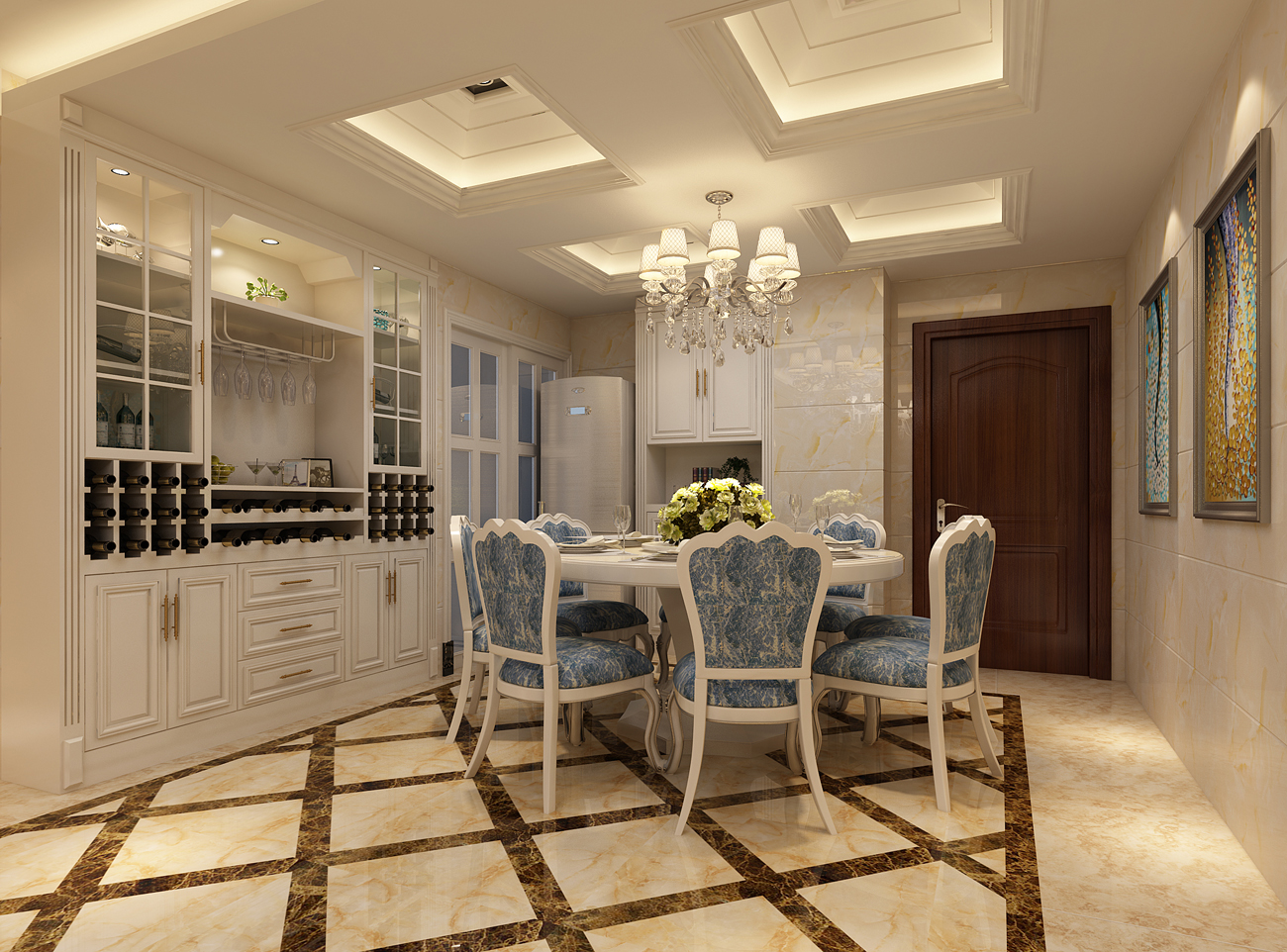 廣州市疊翠峰歐式風格三居室裝修案例