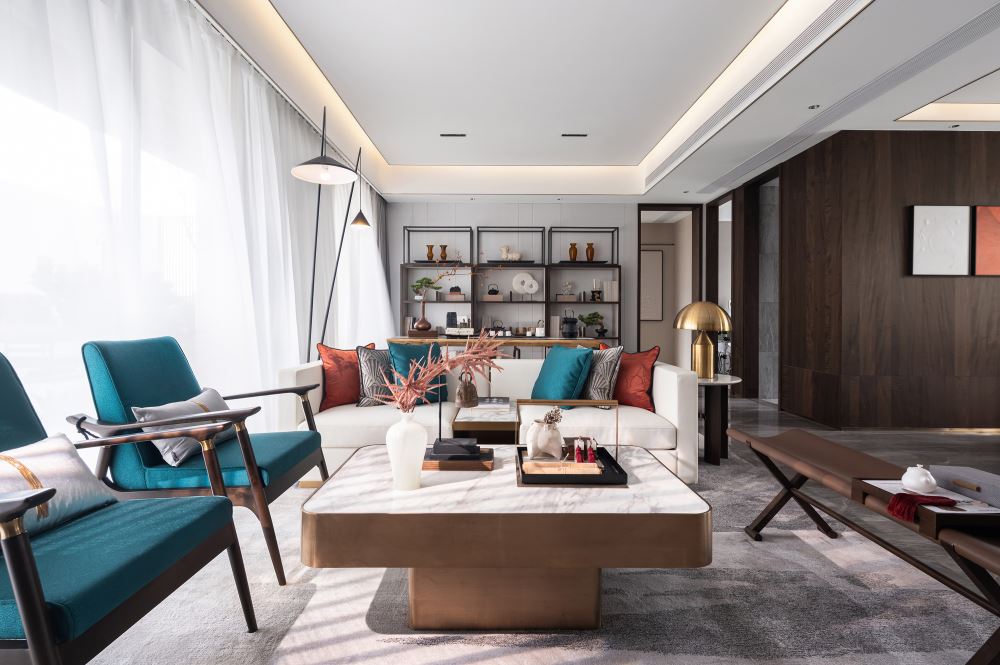 楚雄彝族自治州北浦小區新中式風格四居室裝修案例