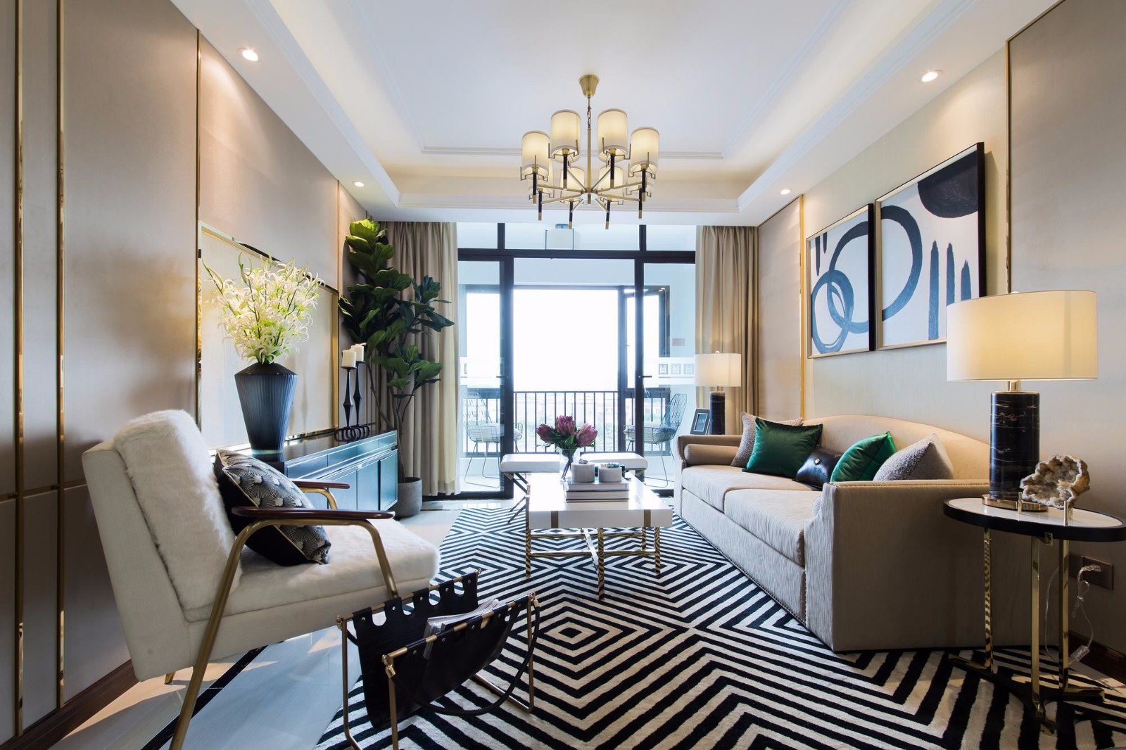 現代輕奢風格室內設計家裝案例-客廳 現代輕奢風格室內設計家裝案例-客廳