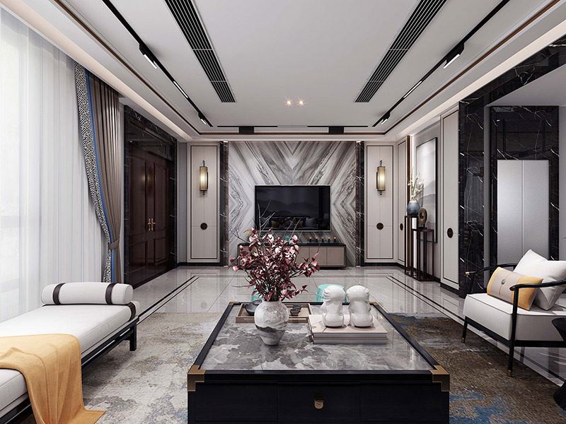 河源市堅基美麗城新中式風(fēng)格別墅裝修案例