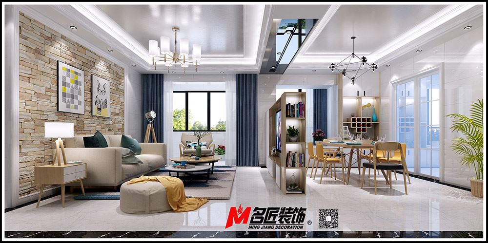 河源市恒大名都現(xiàn)代簡約風(fēng)格三居室裝修案例