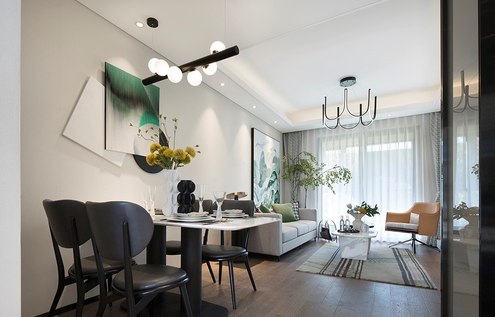 北歐輕奢風格室內家裝案例效果圖-餐廳 北歐輕奢風格室內家裝案例效果圖-餐廳