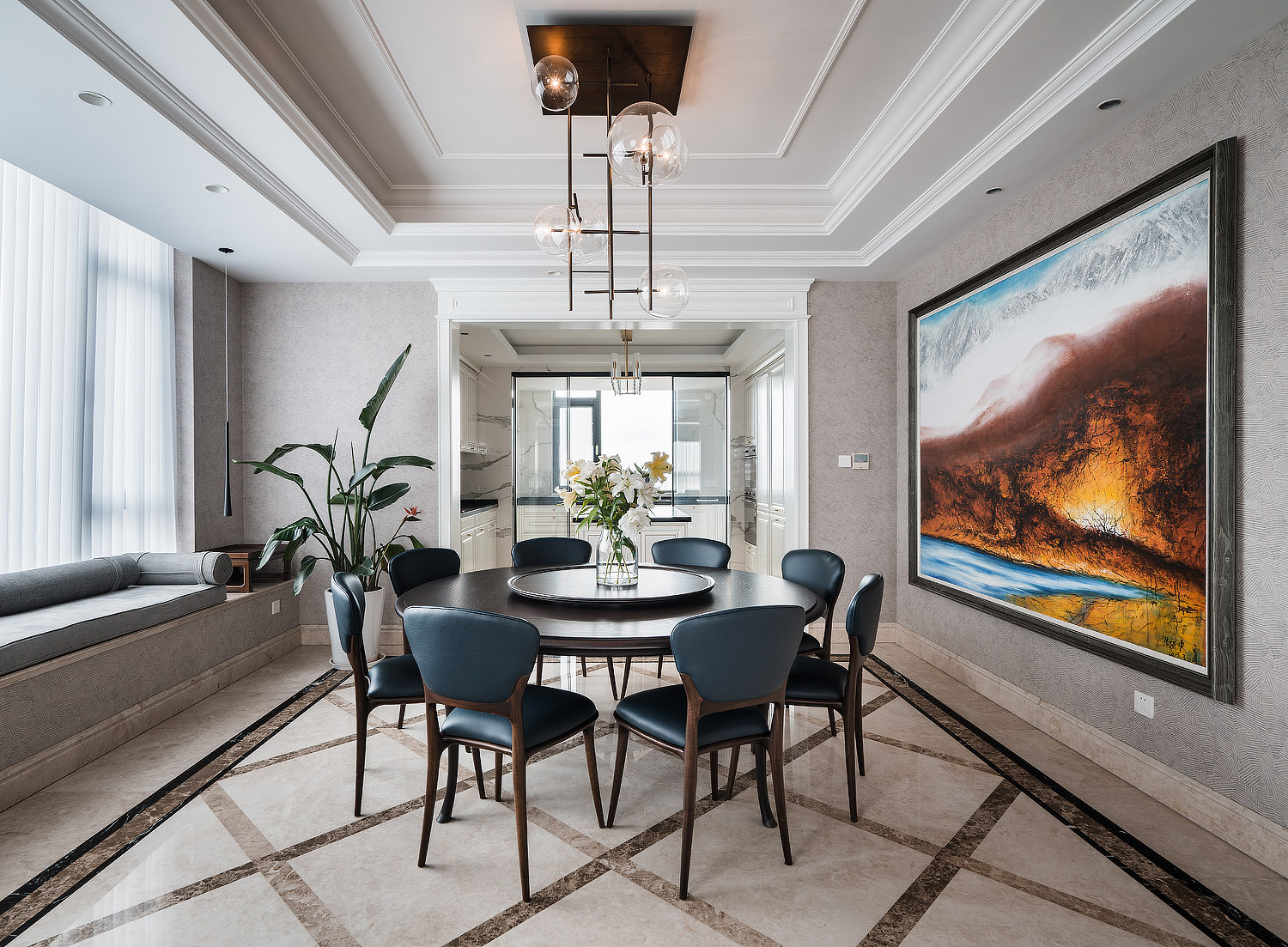 美式輕奢風格室內設計家裝案例-餐廳 美式輕奢風格室內設計家裝案例-餐廳