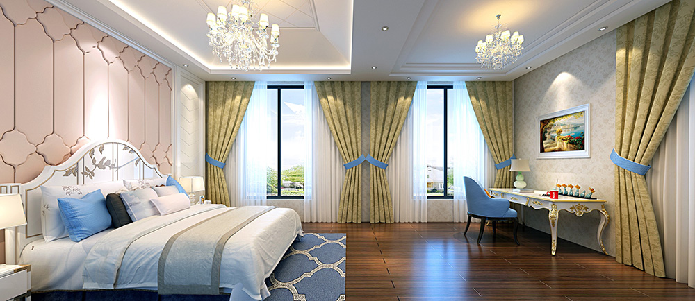 歐式風格別墅裝修設(shè)計效果圖-萬科水晶城別墅425平米-別墅裝修設(shè)計客臥 歐式風格別墅裝修設(shè)計效果圖-萬科水晶城別墅425平米-別墅裝修設(shè)計客臥
