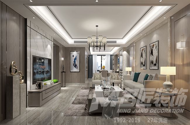 佛山市招商曦岸輕奢風格三居室裝修案例