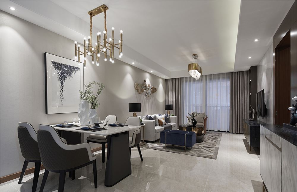 南寧市綠城春江明月現代簡約風格二居室裝修案例