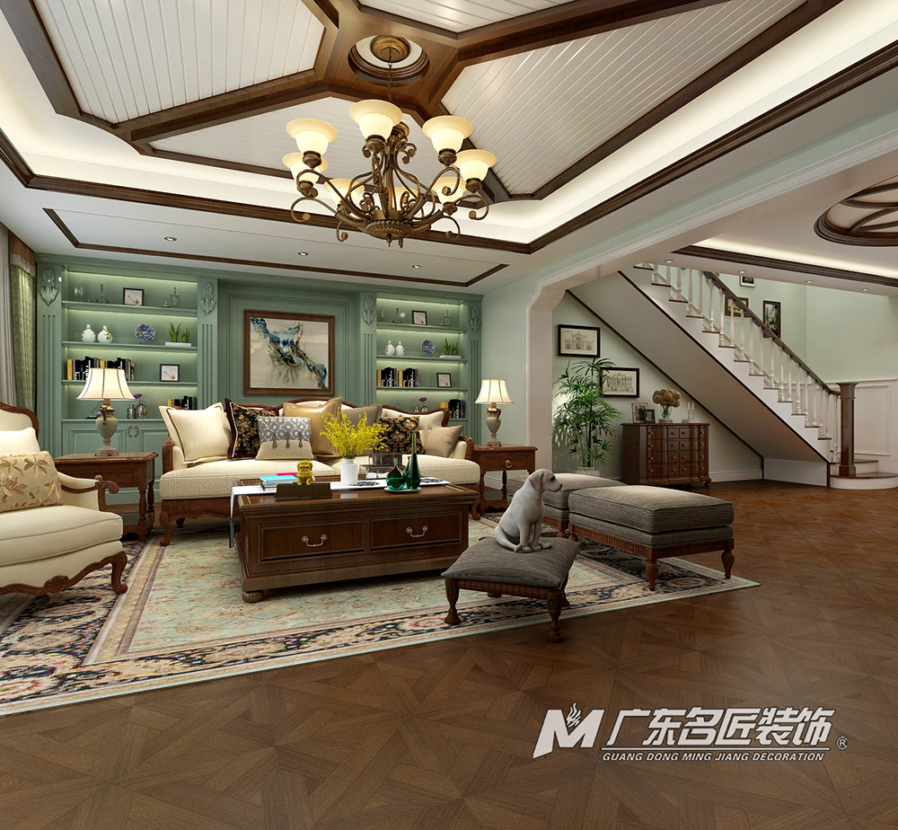 九號別墅410平米美式鄉村風格裝修案例-客廳 九號別墅410平米美式鄉村風格裝修案例-客廳