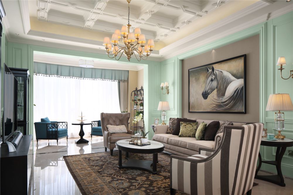 江門市雁山豪苑美式風格三居室裝修案例