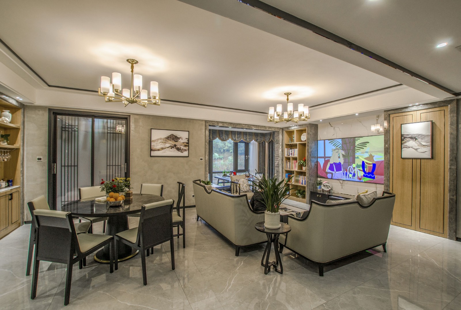 裝修案例輕奢簡歐風格室內(nèi)裝修效果圖-客餐廳 裝修案例輕奢簡歐風格室內(nèi)裝修效果圖-客餐廳