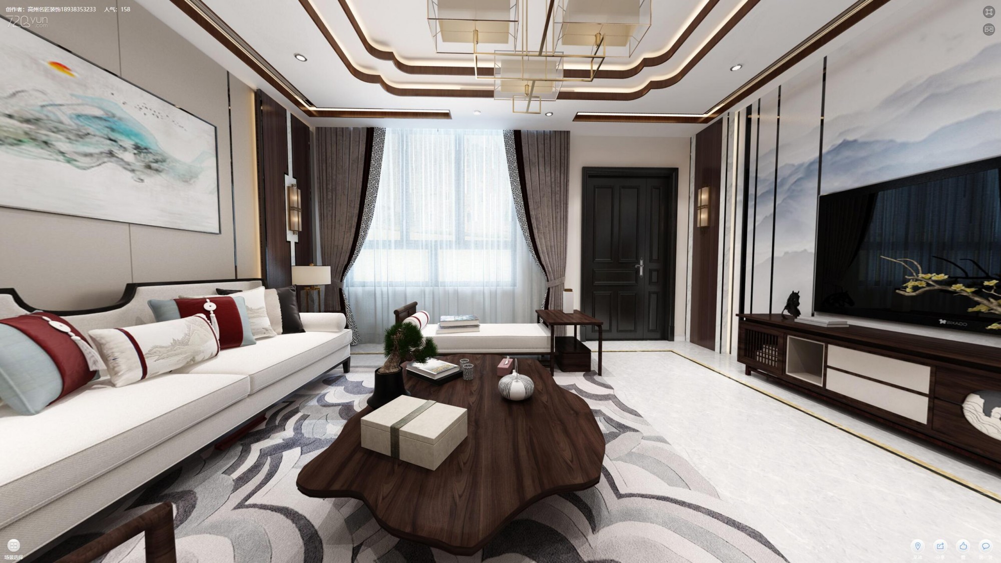 佛山市金地·招商臻玥府新中式風格別墅裝修案例