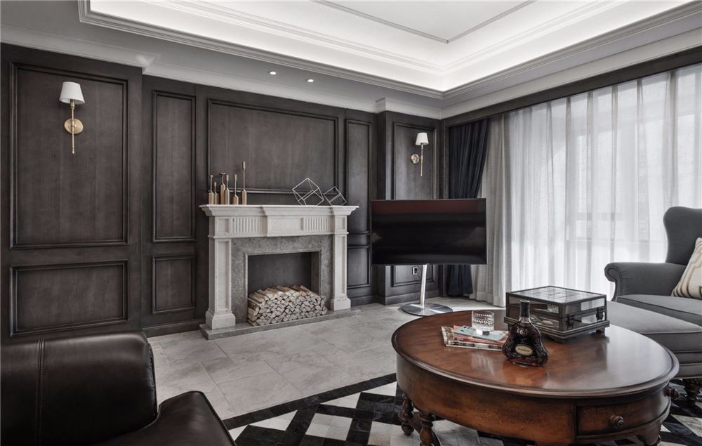 美式古典風格家裝設計室內裝修效果圖-客廳 美式古典風格家裝設計室內裝修效果圖-客廳