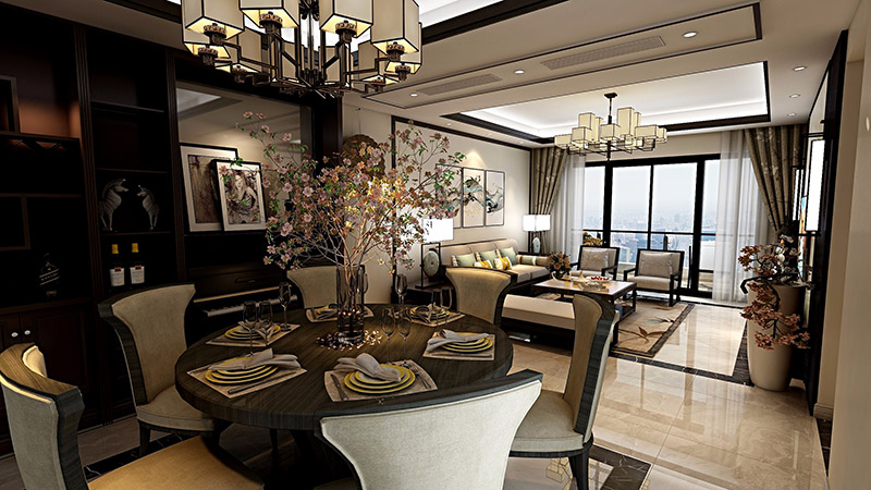 美的君蘭江山四居168平米北歐風格裝修案例-客餐廳 美的君蘭江山四居168平米北歐風格裝修案例-客餐廳