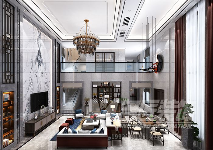 佛山市順德華潤(rùn)置地廣場(chǎng)新中式風(fēng)格四居室裝修案例