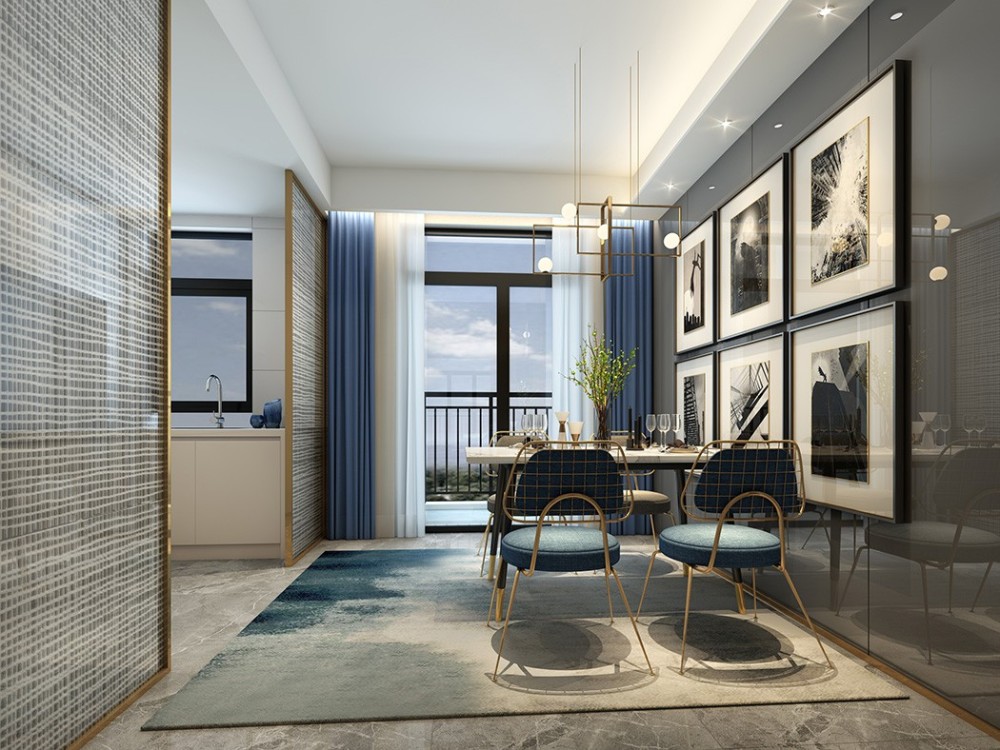 摩登輕奢風格室內家裝案例效果圖-餐廳 摩登輕奢風格室內家裝案例效果圖-餐廳