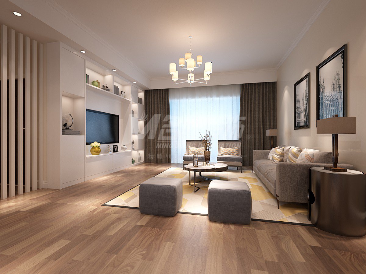 嘉興市碧桂園·楓景尚院現代風格三居室裝修案例