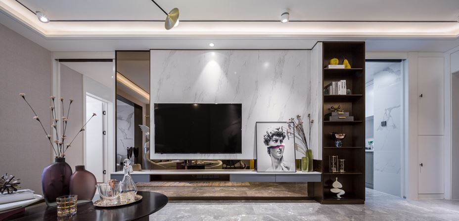 江門(mén)市華僑城·云頂輕奢風(fēng)格三居室裝修案例