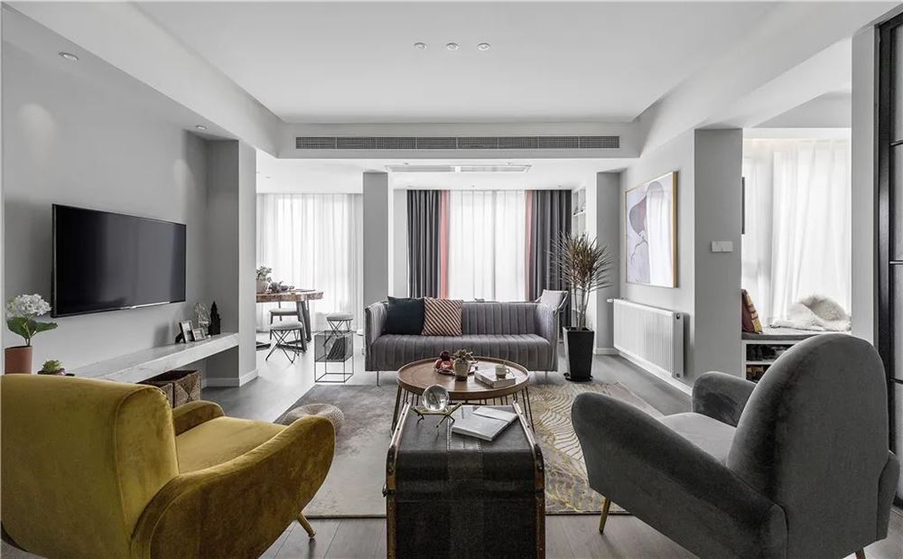 廣州市保利公園九里輕奢風格三居室裝修案例