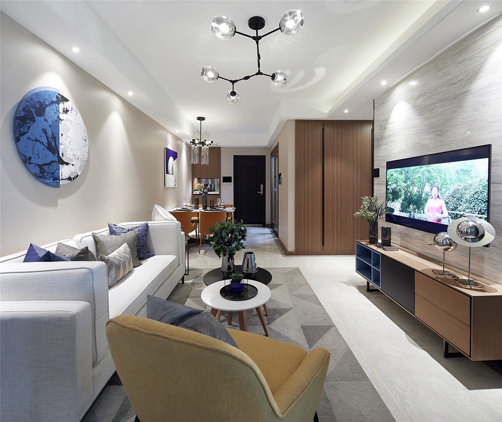 南寧市華凱逸悅豪庭現代風格三居室裝修案例