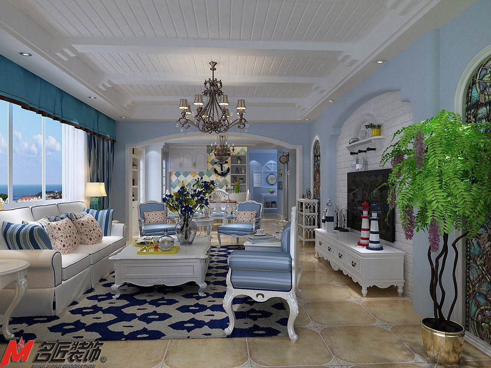 碧桂園嶺南盛世三居135平米地中海風格裝修案例-客廳 碧桂園嶺南盛世三居135平米地中海風格裝修案例-客廳