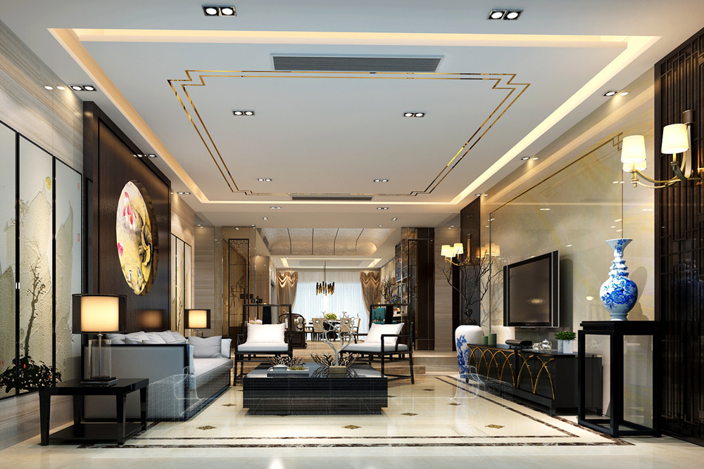 惠州市萬城新中式風格別墅裝修案例