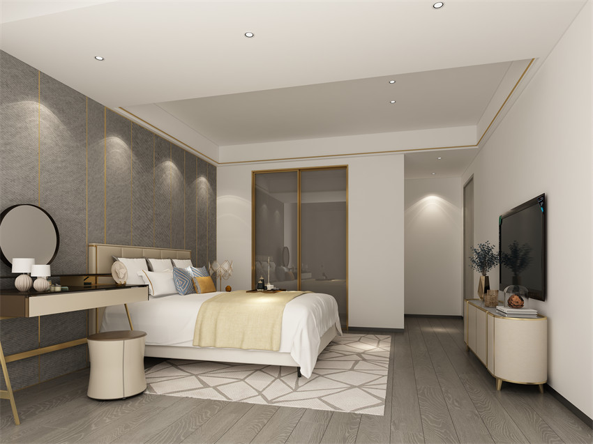 廣州市云星錢隆天譽輕奢風格三居室裝修案例