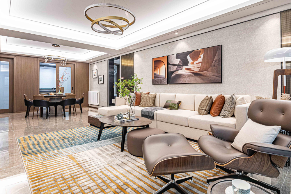 廣州市萬科南方公元新中式風格四居室裝修案例