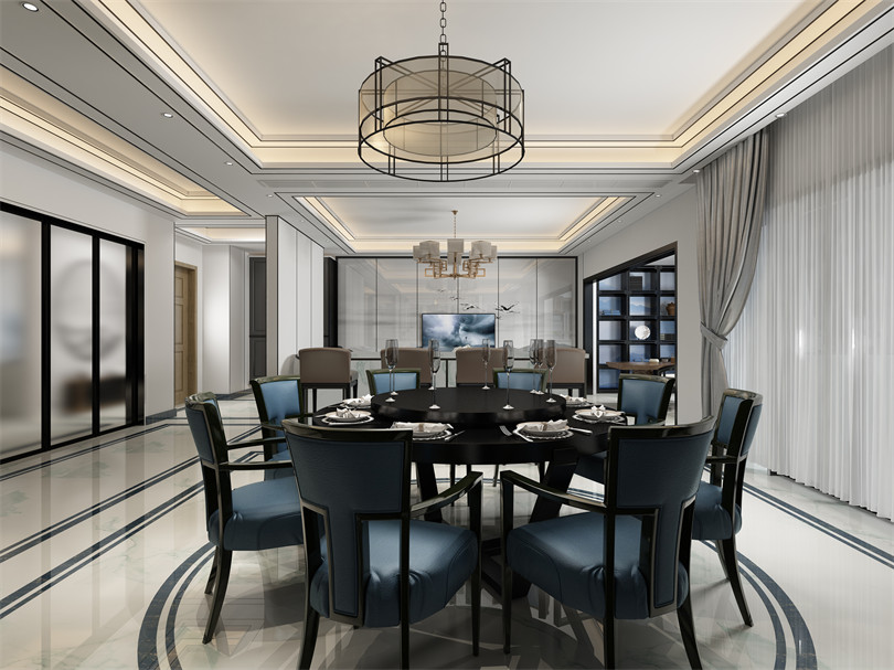 廣州市雅寶新城新中式風格四居室裝修案例