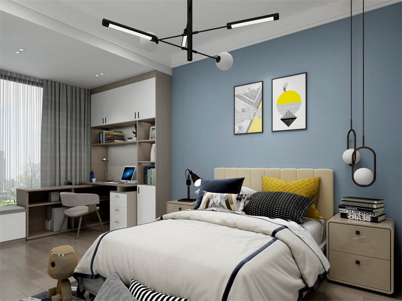 廣州市敏捷綠湖國(guó)際城輕奢風(fēng)格四居室裝修案例