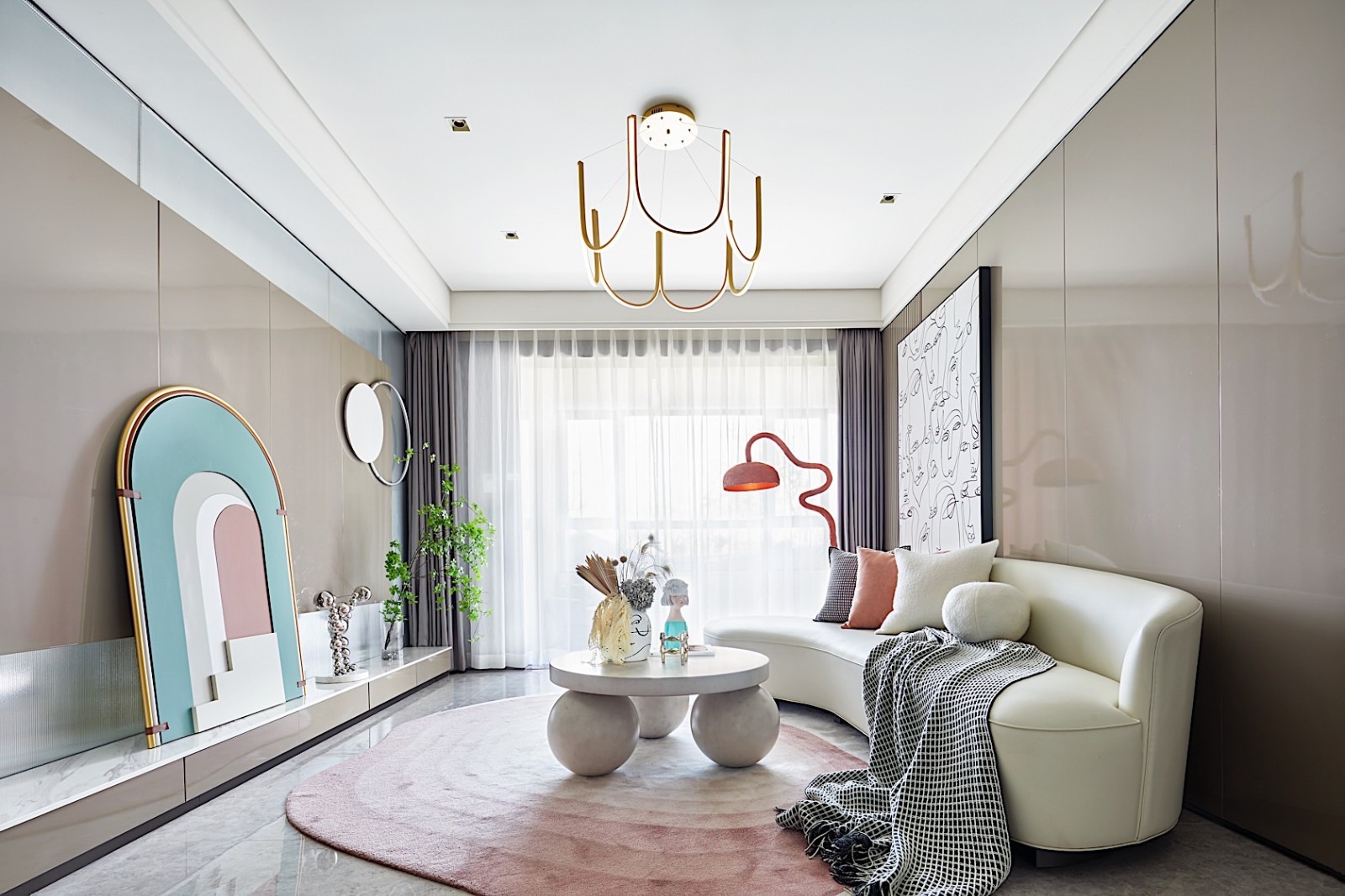 廣州市美林海岸花園輕奢風格三居室裝修案例