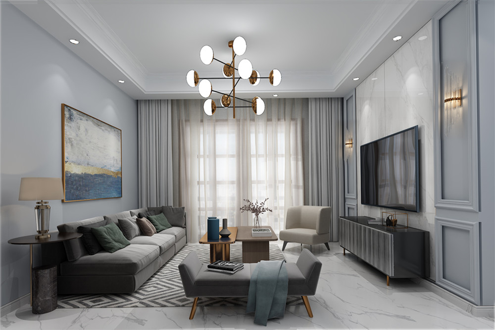 南寧市江宇都會明珠現代簡約風格三居室裝修案例