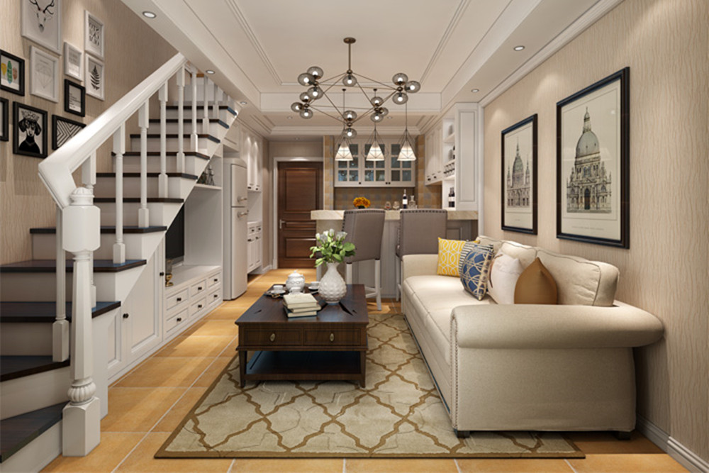 合肥市龍湖怡康·湖城大境美式風(fēng)格三居室裝修案例