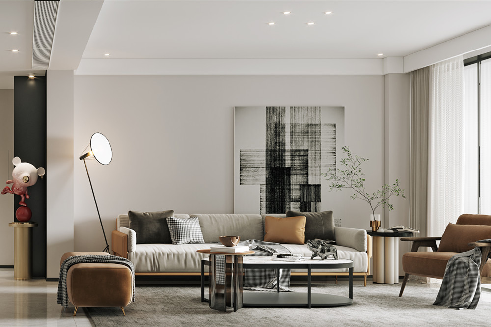 嘉興市寶石公館現代簡約風格四居室裝修案例