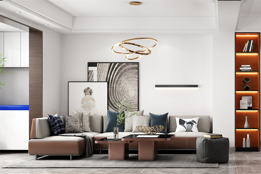 嘉興市大誠金廷府現代簡約風格三居室裝修案例