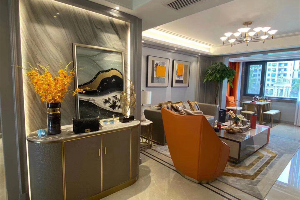 南平市山水華庭輕奢風格三居室裝修案例