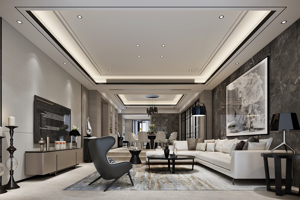 嘉興市嘉業陽光城現代簡約風格四居室裝修案例