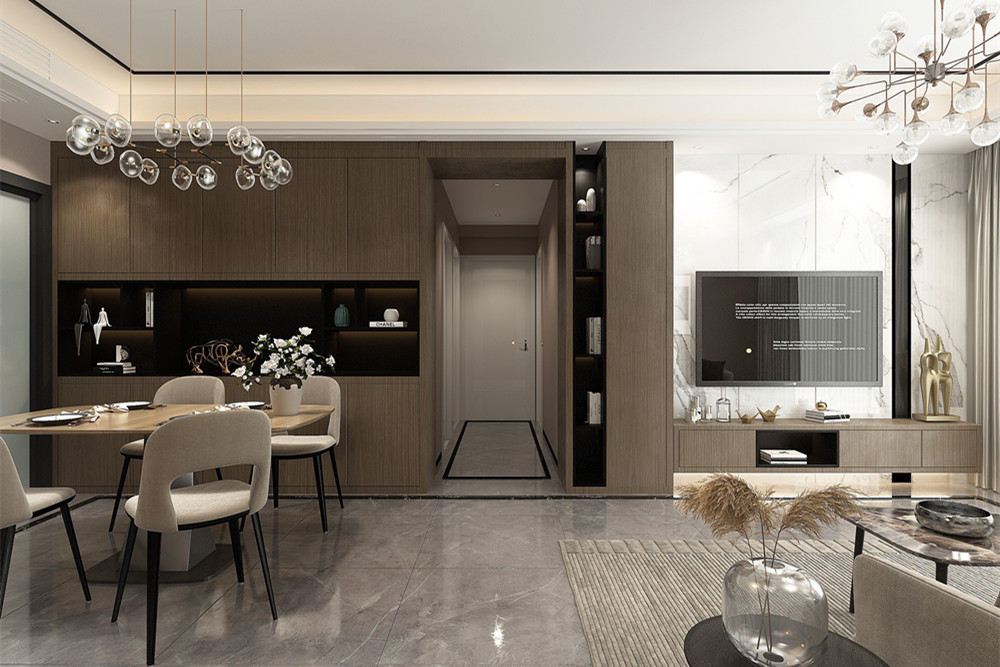 中山市遠(yuǎn)洋啟宸現(xiàn)代簡約風(fēng)格三居室裝修案例