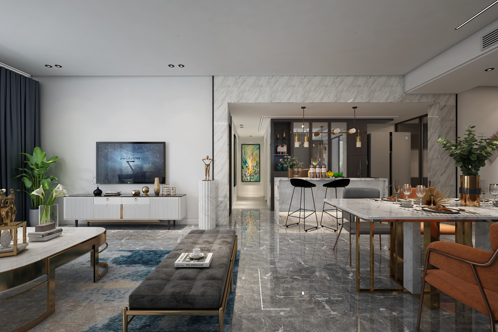 中山市雅居樂萬象郡2期現代簡約風格三居室裝修案例