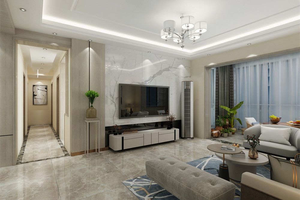 梧州市百貨倉庫宿舍現代簡約風格三居室裝修案例